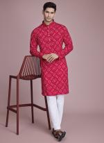 Rayon Rani Pink Festival Wear Printed Readymade Kurta